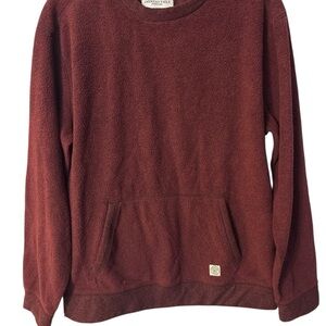 American Eagle Crew Neck Fleece Sweater Mens Red Maroon Sweatshirt